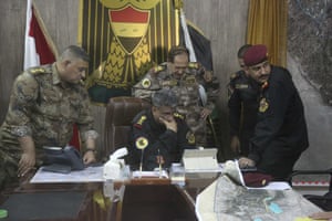 Lt Gen Abdul-Wahab al-Saadi, commander of the Fallujah operation, at the operations centre outside Fallujah