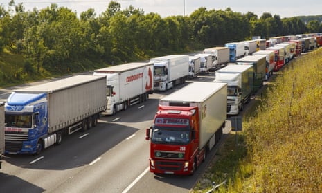 Lorries queue in Kent