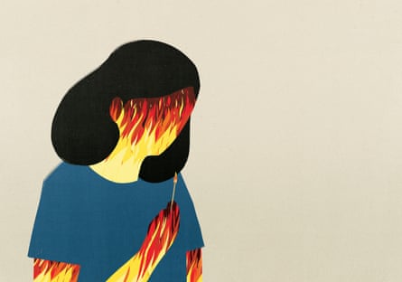Illustration of a burning woman