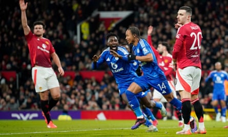 Manchester United appeal for offside as Bobby De Cordova-Reid celebrates his opener.
