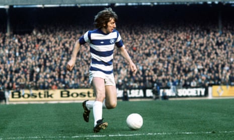 Stan Bowles playing for Queens Park Rangers against Tottenham Hotspur in 1975. 