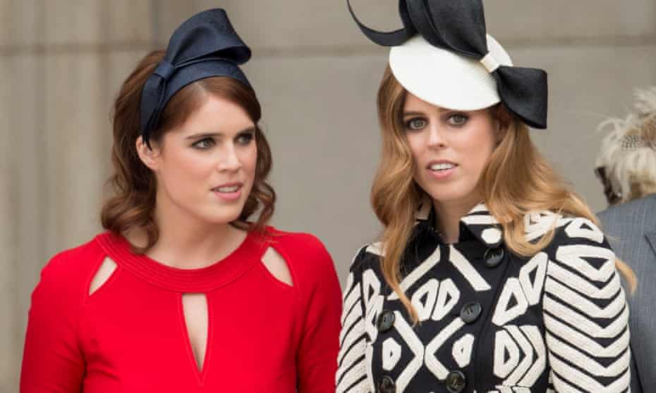 Princesses Eugenie and Beatrice attend a National Service of Thanksgiving as part of the 90th birthday celebrations for the Queen at St Paul’s Cathedral in June 2016. 