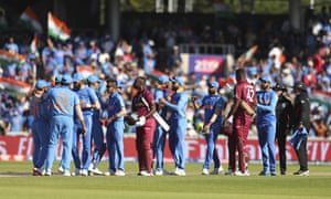 The players greet each other at the end of the match.