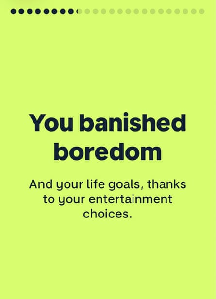 Screenshot from a Monzo customer’s end-of-year report