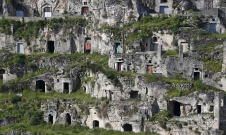 The Sassi limestone cave dwellings in Matera.
