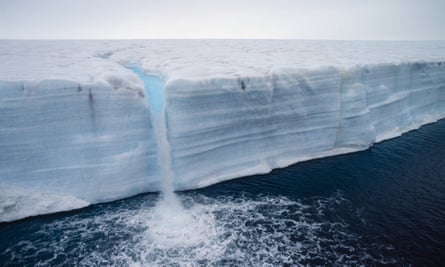 A glacier melting in Svalbard archipelago.