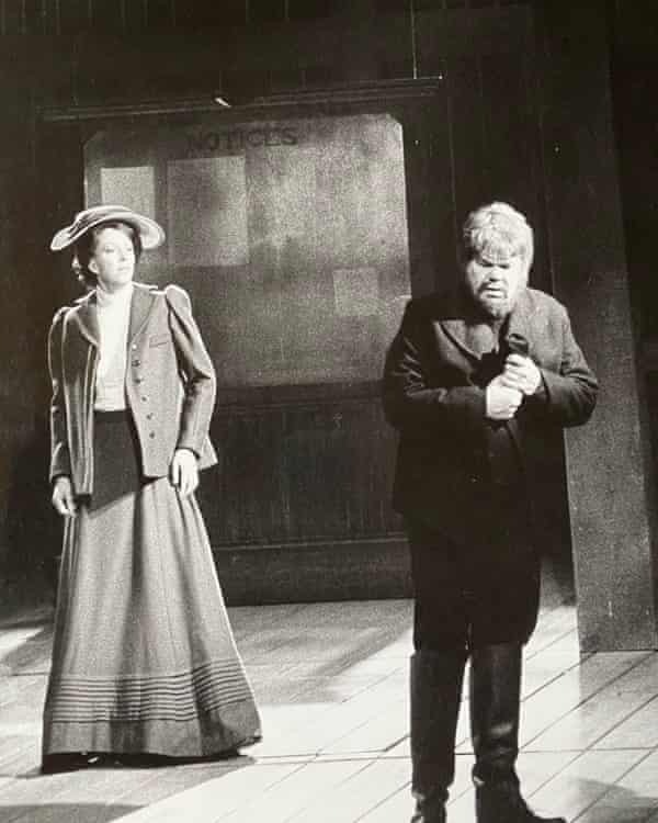 John Mitchinson in the title role of Britten’s Peter Grimes, with Josephine Barstow as Ellen Orford, for Welsh National Opera, 1978