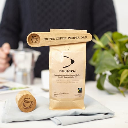 Solid Oak Personalised Coffee Scoop Bag Clip