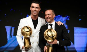Jorge Mendes with Cristiano Ronaldo. The agent’s first deal was the transfer of the young Ronaldo from Sporting Lisbon to Manchester United.