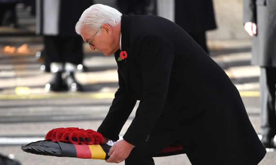 President of Germany, Frank-Walter Steinmeier lays a wreath at the Cenotaph.
