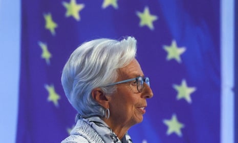 The ECB president, Christine Lagarde, in Frankfurt.