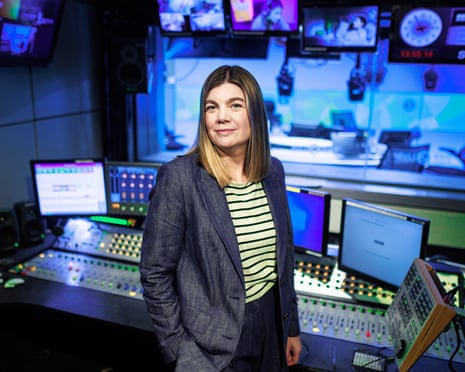 Heidi Dawson inside the control suite for Studio 11, at Quay House, Salford.