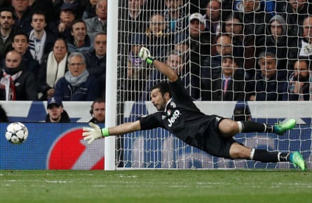 Buffon makes a save for Juventus