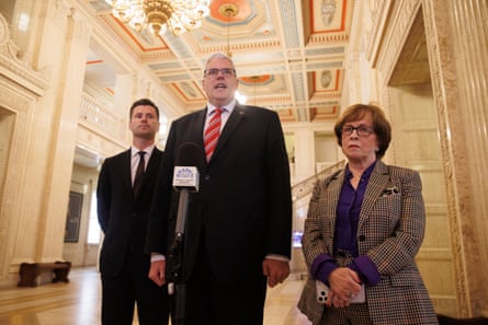 Buckley, Robinson and Dodds stand in a line