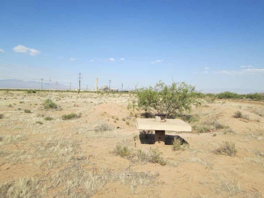 An overhanging well casing in Cochise County has shifted about 3 feet as declining groundwater levels have caused the land to subside.