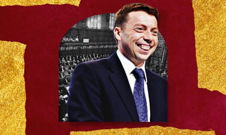Head and shoulders shot of Iain McNicol on red and gold background
