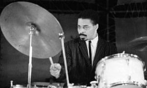 Drummer Jimmy Cobb performing on stage.