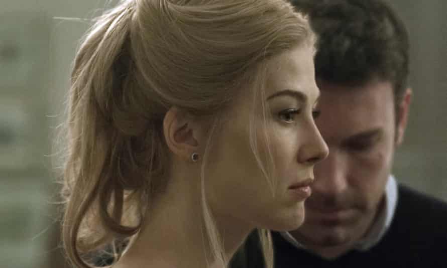 Rosamund Pike and Ben Affleck as Amy and Nick in the film version of Gone Girl (2014).