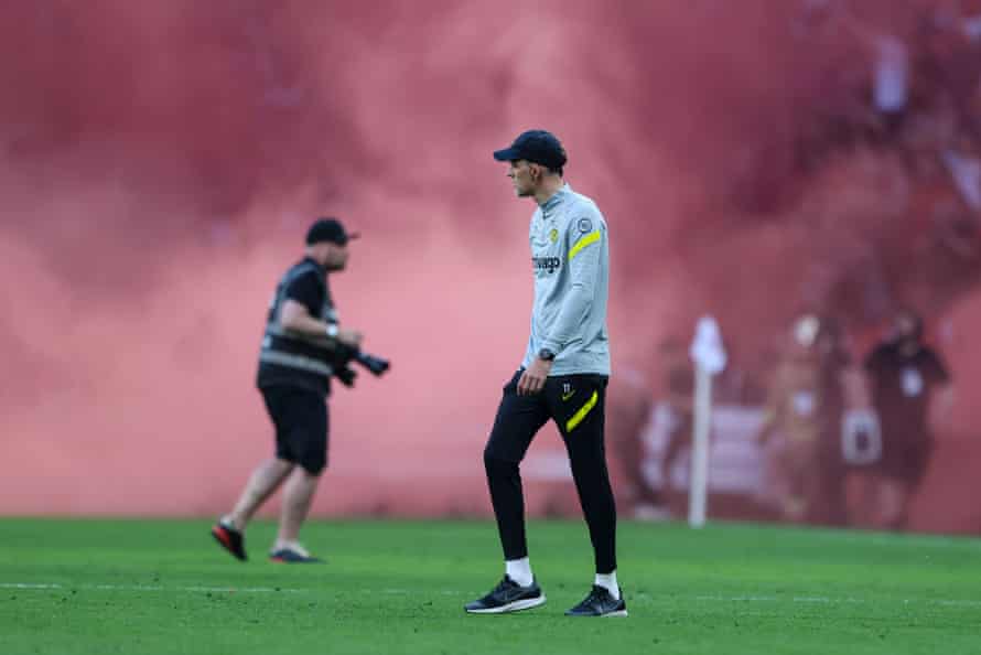 ‘Out of this world’: Jürgen Klopp proud of Liverpool’s FA Cup win over Chelsea | Liverpool 2 Chelsea’s head coach Thomas Tuchel on the Wembley pitch after a shootout defeat by Liverpool.