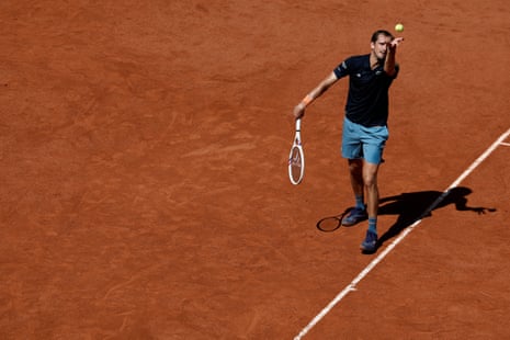 Daniil Medvedev serves during his first round match against Australia's Adam Walton .