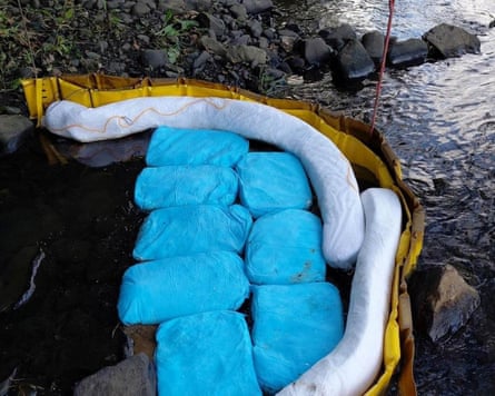 A barrier in the river