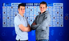 Jonny Brownlee, left, and Alistair Brownlee during the Columbia Threadneedle World Triathlon event at the weekend.