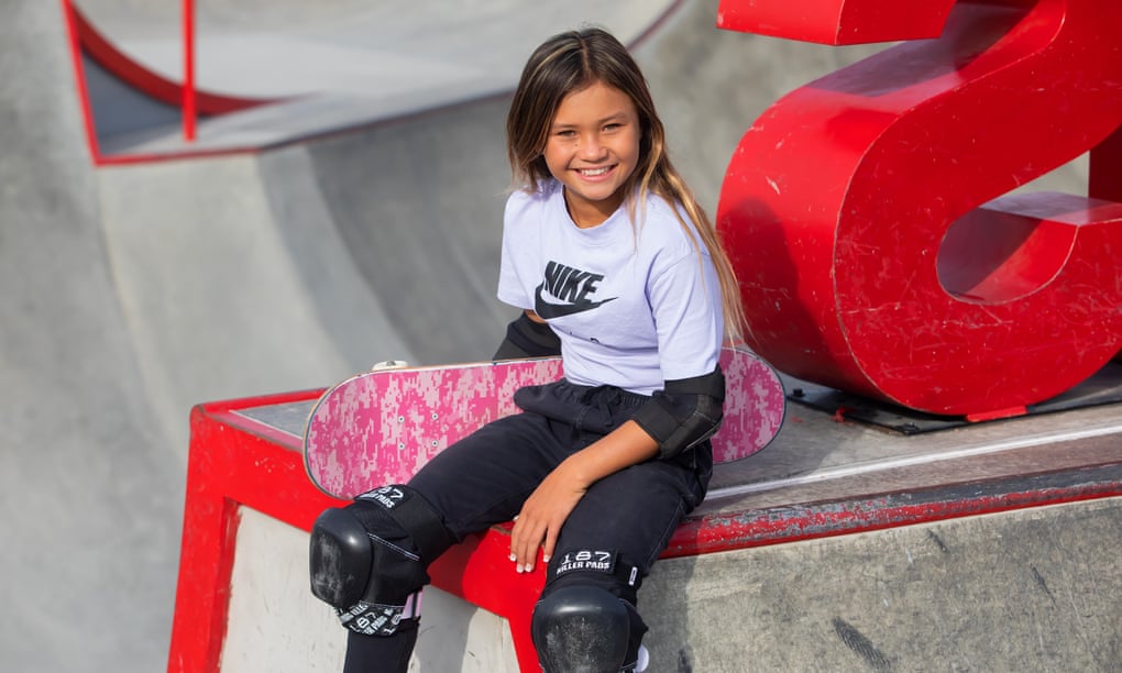 Sky Brown, pictured at a Huntington Beach skatepark in late 2019, usually spends six months of the year in her mother’s country, Japan, where she will represent GB at next year’s Olympic Games.