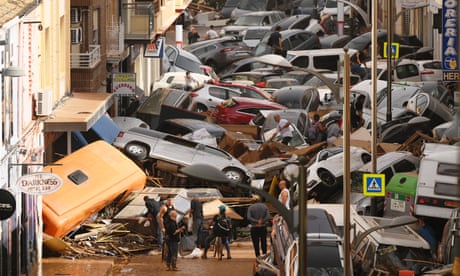 Cars piled up in the street