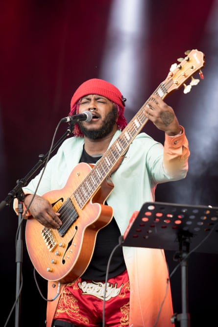 Thundercat plays the West Holts stage at Glastonbury Festival 2017. Saturday 24 June