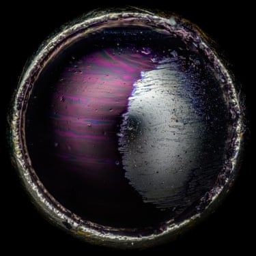 The tip of a ballpoint pen