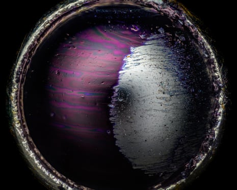 The tip of a ballpoint pen