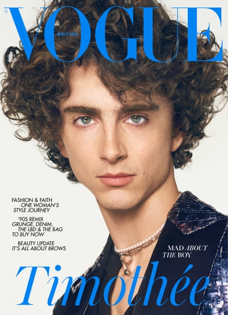 Timothée Chalamet on the cover of British Vogue’s October issue.