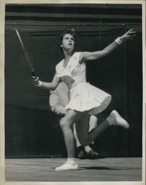 1960sThe Brazilian player Maria Bueno, whose three Wimbledon singles titles made her South America’s most successful tennis player, was also known for her “controversial” fashion. Her dresses, by Ted Tinling, who created most of the top players’ dresses, were lined with pink, and she wore matching pink knickers. “There was a gasp from one end of the court,” she recalled later. “And the people the other end didn’t know why, until I changed ends … Later, I wore panties that resembled the club colours, which outraged the club committee and they brought in the all-white clothing rule.”