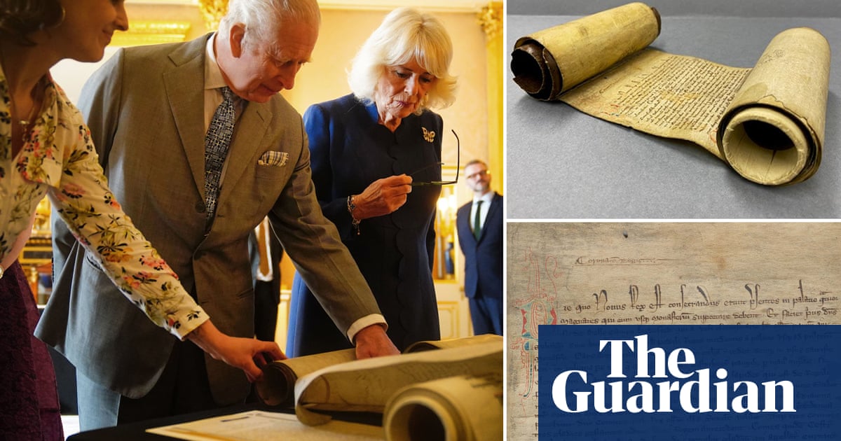 Edward II's coronation roll goes on display alongside King Charles's