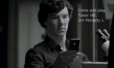 ‘As elegant as Benedict Cumberbatch’s swishy Belstaff coat’ … the ‘Sherlock method’ for dealing with on-screen text messages.