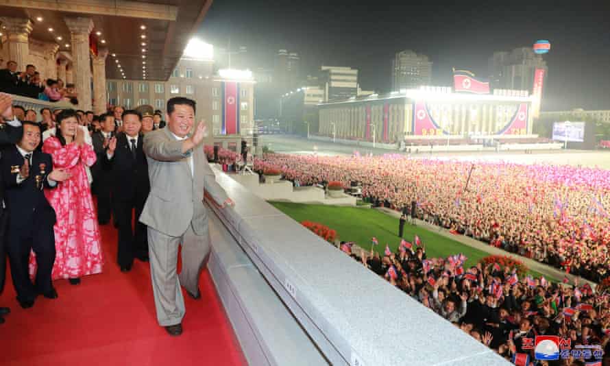 Kim Jong-un at the military parade