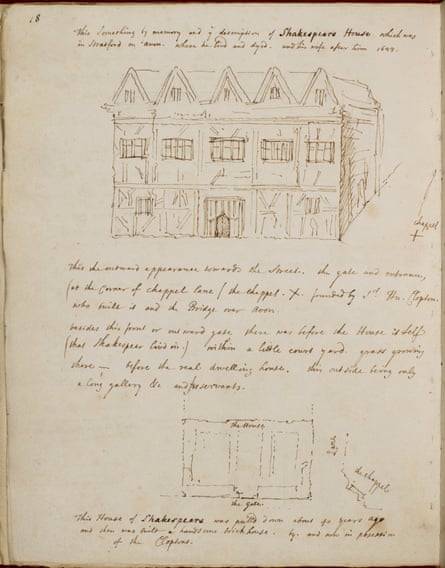 Drawing of Shakespeare’s house by George Vertue.