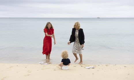Carrie Johnson and Jill Biden in Cornwall at the G7 summit