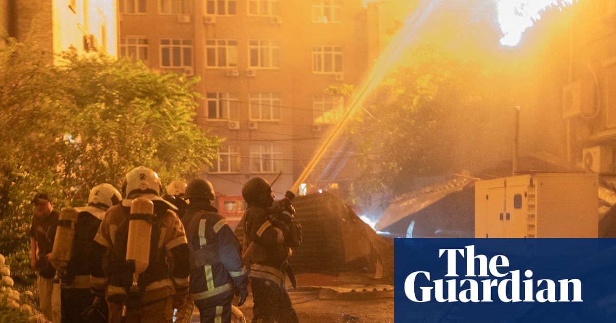 Russia targets Kyiv with missiles and drones, setting buildings ablaze and causing injuries