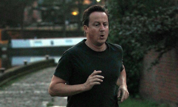 David Cameron jogging