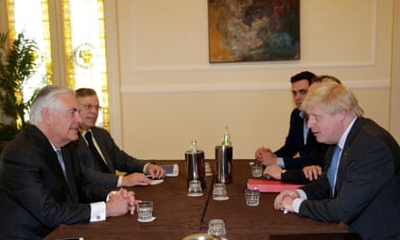 Rex Tillerson and Boris Johnson hold talks in Lucca.