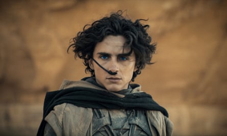 This image released by Warner Bros. Pictures shows Timothee Chalamet in a scene from “Dune: Part Two.” (Niko Tavernise/Warner Bros. Pictures via AP)