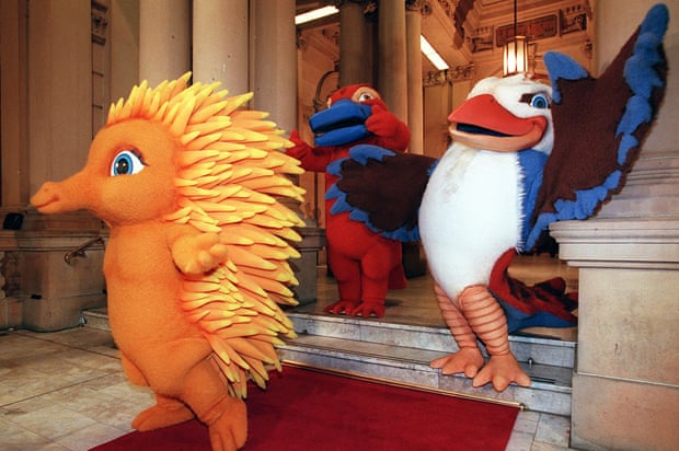The Sydney Olympics mascots Millie the Echidna, Syd the Platypus and Olly the Kookaburra