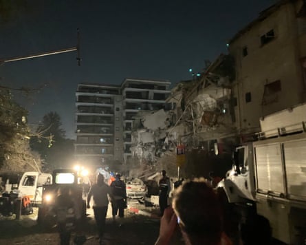 Iran’s first missile salvo caused a death and injuries and damaged property in the quiet residential area of Tel Aviv