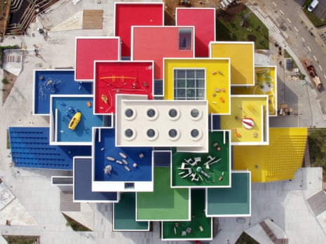 Skylight studs … an aerial view of the Lego House in Billund, Denmark.