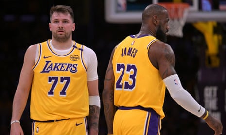 Luka Dončić shines on LA Lakers debut in blowout win over Utah Jazz | Los Angeles Lakers | The Guardian
