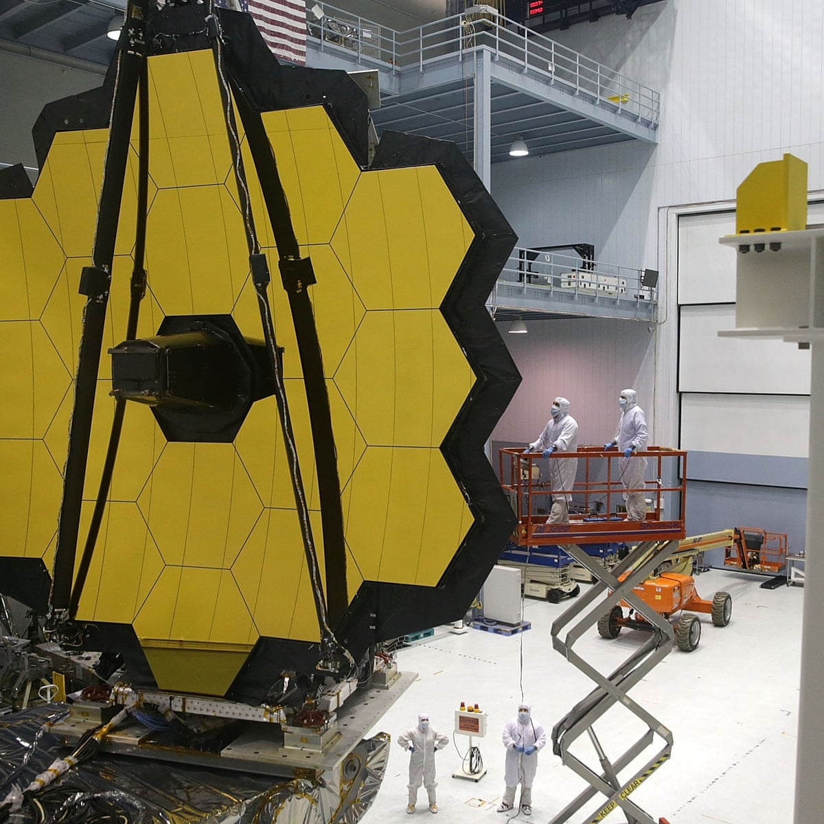 Nasa begins testing enormous space telescope made of gold mirrors | James  Webb space telescope | The Guardian
