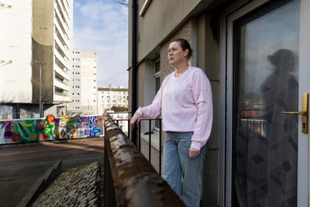 Caz on her balcony