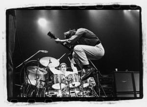 The Who’s Pete Townshend and Keith Moon of The Who. This was the last show they played with Moon, Shepperton Studios, London, 1978