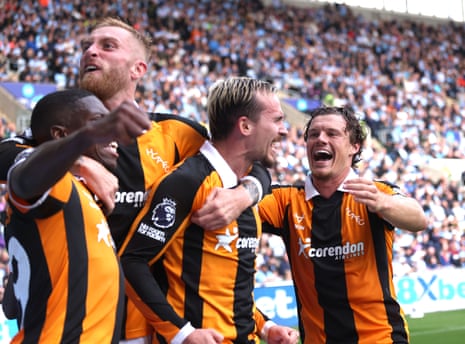 Liam Millar (second right) celebrates with his teammates.